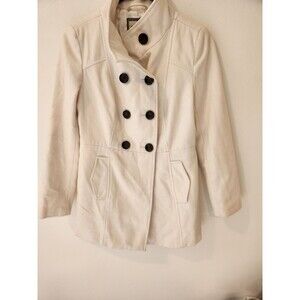 Old Navy Peacoat Women’s Size Extra Small Cream Long Sleeve Hood Lined Pockets